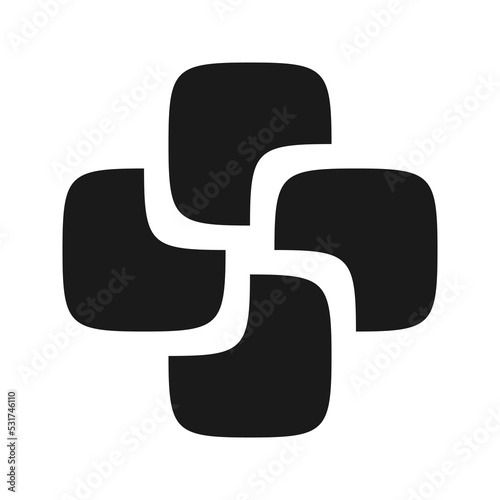 Corner Cut Squircle Cross Shape Icon