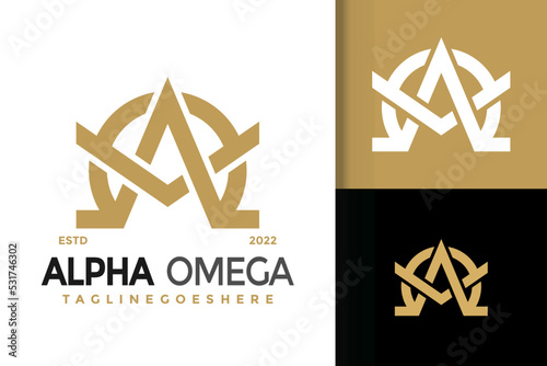 A Letter Omega Logo Design, brand identity logos vector, modern logo, Logo Designs Vector Illustration Template