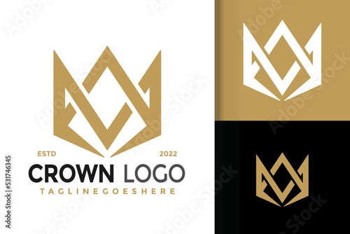 M Letter Crown Logo Design, brand identity logos vector, modern logo, Logo Designs Vector Illustration Template