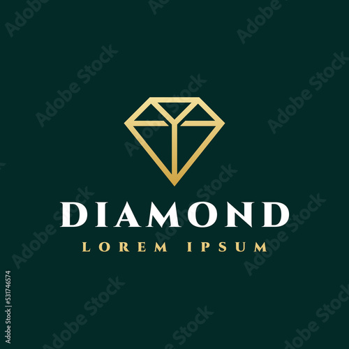 luxury golden diamond jewelry logo design
