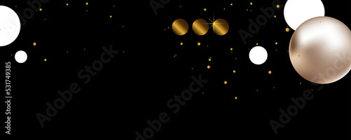 Fototapeta Naklejka Na Ścianę i Meble -  New fancy festive Christmas gold design black background abstract shiny color golden