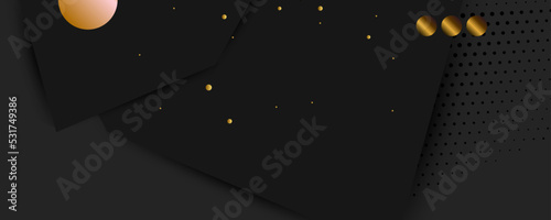 New fancy festive Christmas gold design black background abstract shiny color golden