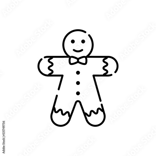 Vector gingerbread man icon. Modern outline icon collection, simple thin line icons for websites, web design, mobile apps, infographics.