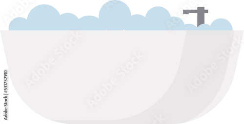 Bath with foam Bathroom Interior icon. Vector illustration