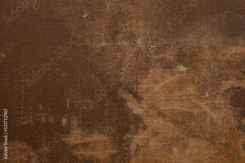 Textured brown fabric hard book cover