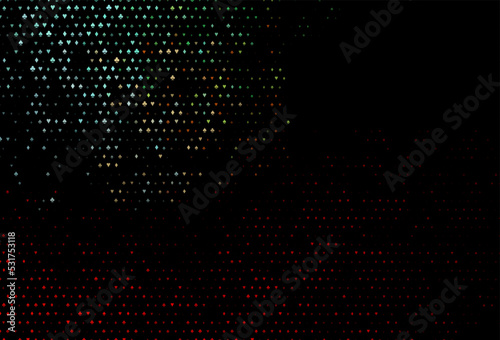 Dark green  red vector cover with symbols of gamble.