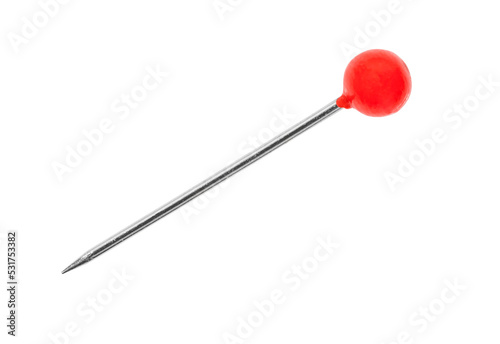 Red pin macro detail isolated. photo