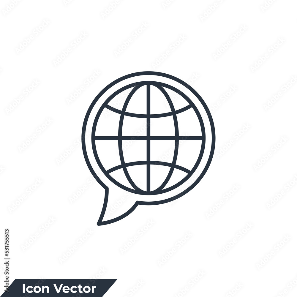 website icon logo vector illustration. Go to web on bubble chat symbol template for graphic and web design collection website icon logo vector illustration. Go to web on bubble chat symbol template for graphic and web design collection