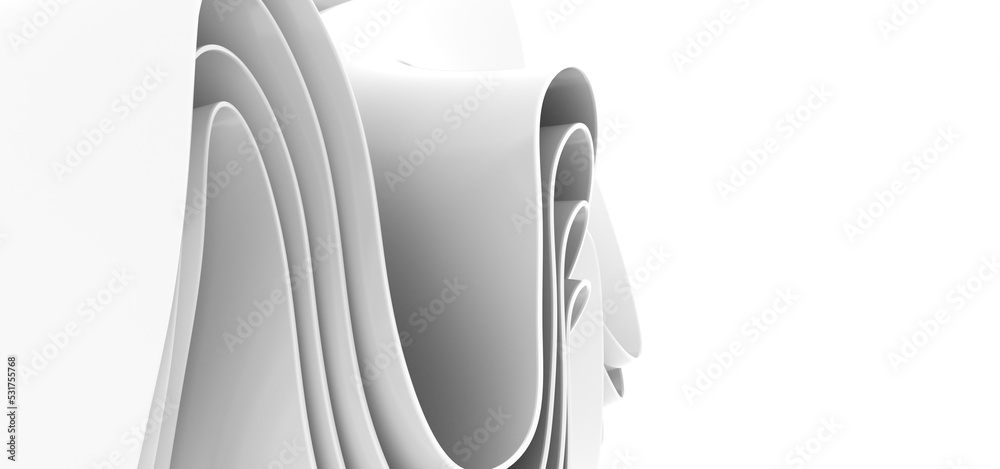 Naklejka premium White abstract background, wavy elements