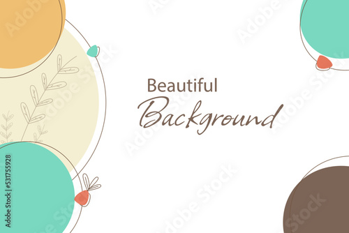beautiful background Abstract organic line drawing background Neutral continuous minimal art vector banner template Pastel colors fashion design Vector illustration
