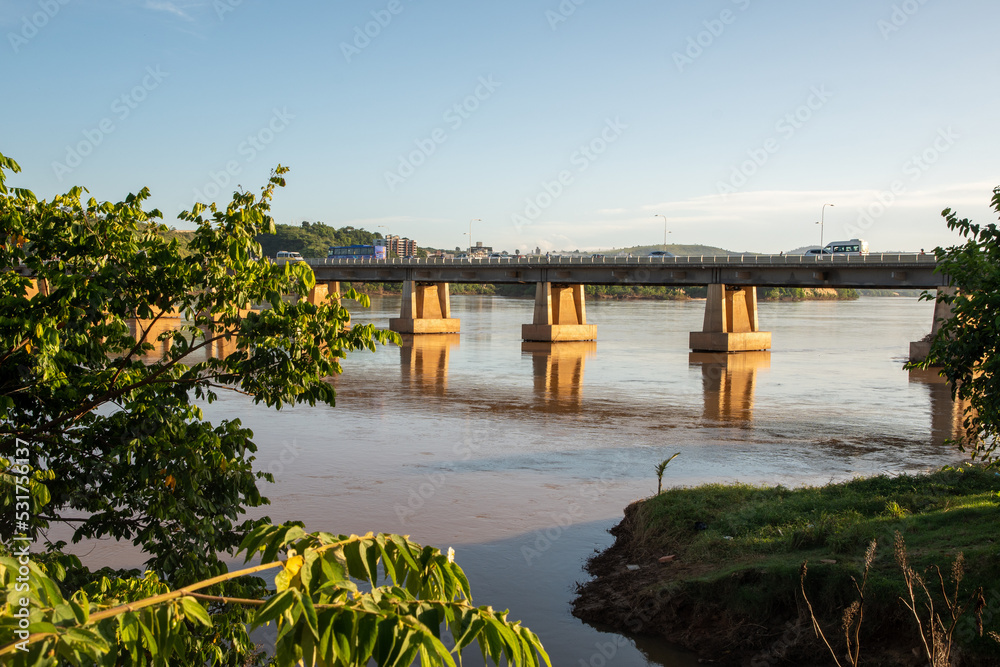 Frontal view of the Florentino Avidos bridge over the Doce River in the City of Colatina, Espirito Santo State, Brazil