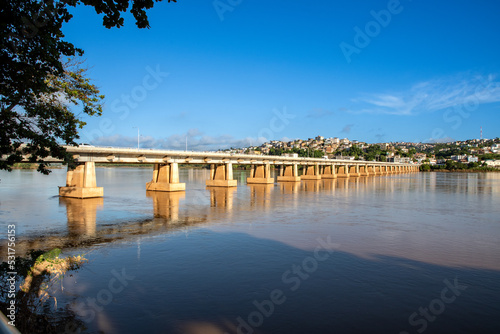 Frontal view of the Florentino Avidos bridge over the Doce River in the City of Colatina, Espirito Santo State, Brazil photo