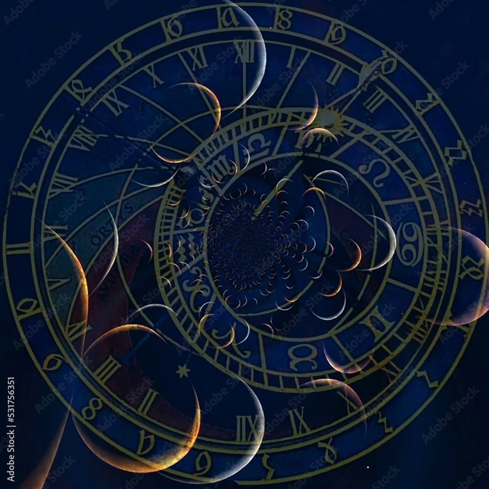 Zodiac clock collage