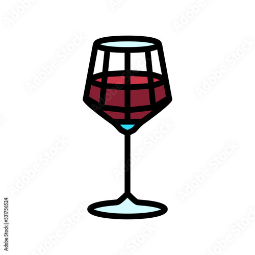 merlot wine glass color icon vector. merlot wine glass sign. isolated symbol illustration