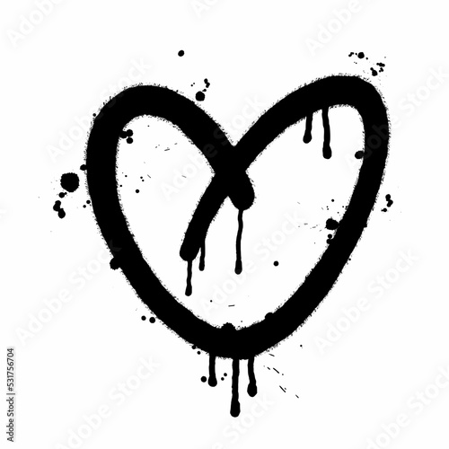 Vector illustration in the style of graffiti heart drawn by hand