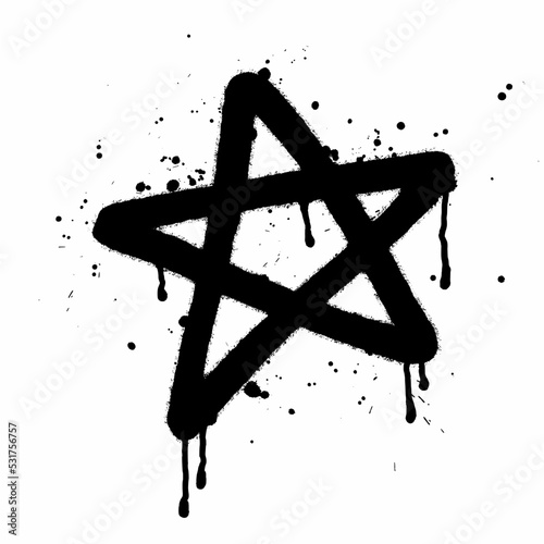 Vector illustration of a star in the style of graffiti, hand-drawn