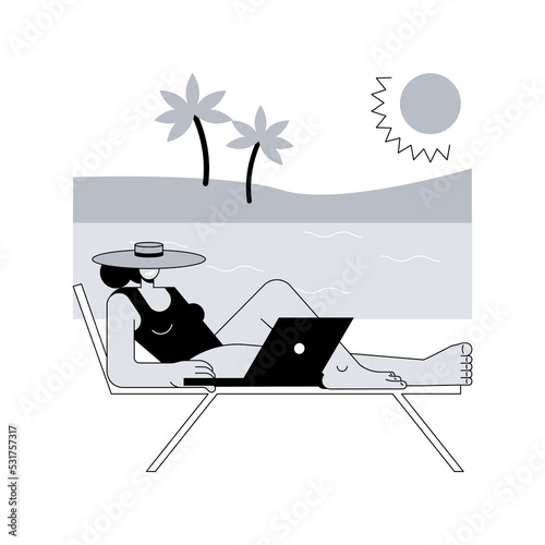 Downshifting abstract concept vector illustration. Simple living, minimal lifestyle, escape from big city, no stress life, seasonal downshifting, reduce pressure, find balance abstract metaphor.