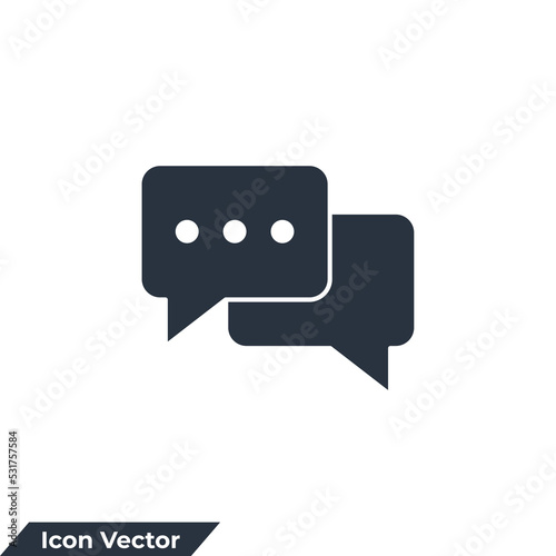 Chat Bubble icon logo vector illustration. Talk bubble speech symbol template for graphic and web design collection