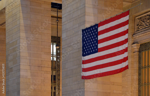 New York, Drapeau américain Gare centrale