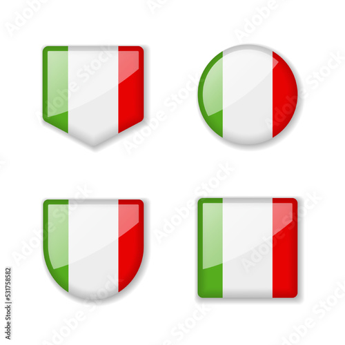 Flags of Italy - glossy collection. Free Download Flags of Italy - glossy collection. - GFXLoad