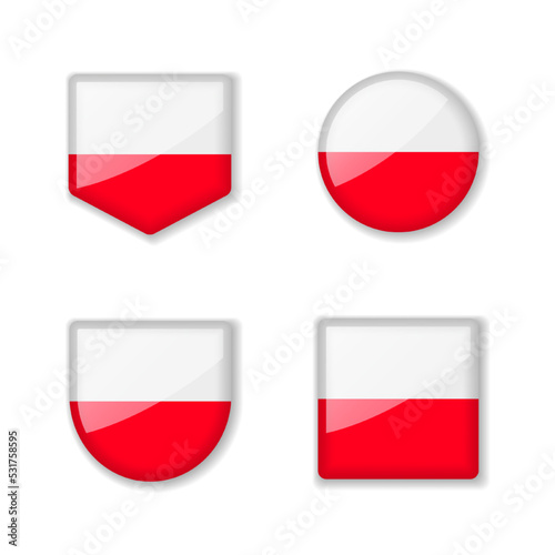 Free Download Flags of Poland - glossy collection. - GFXLoad