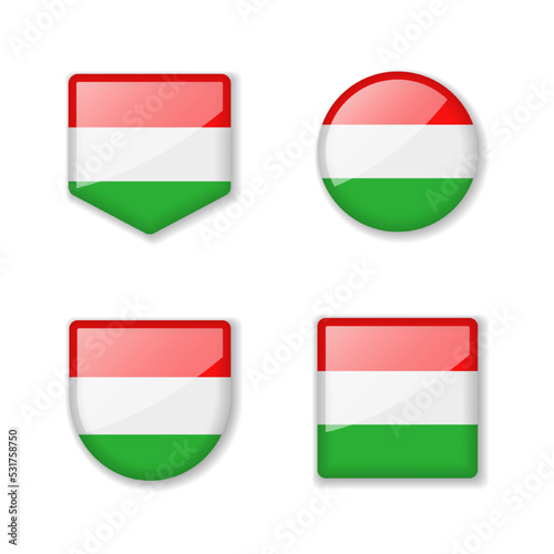Flags of Hungary - glossy collection. Free Download Flags of Hungary - glossy collection. - GFXLoad