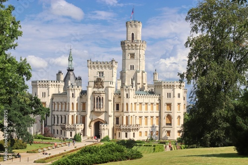 A view to the beautiful historic chateau Hluboka at Czech republic