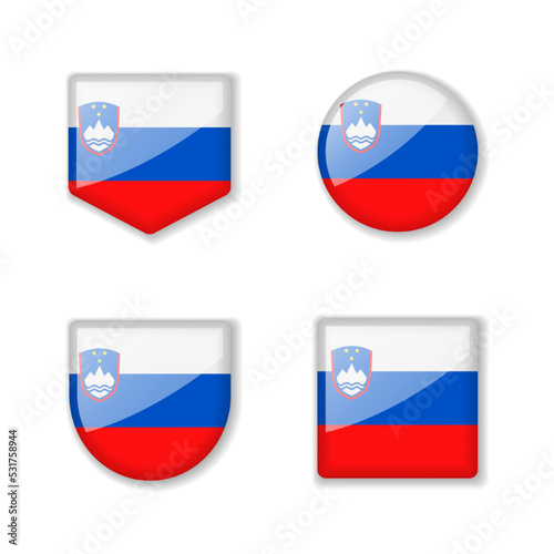 Free Download Flags of Slovenia - glossy collection. - GFXLoad