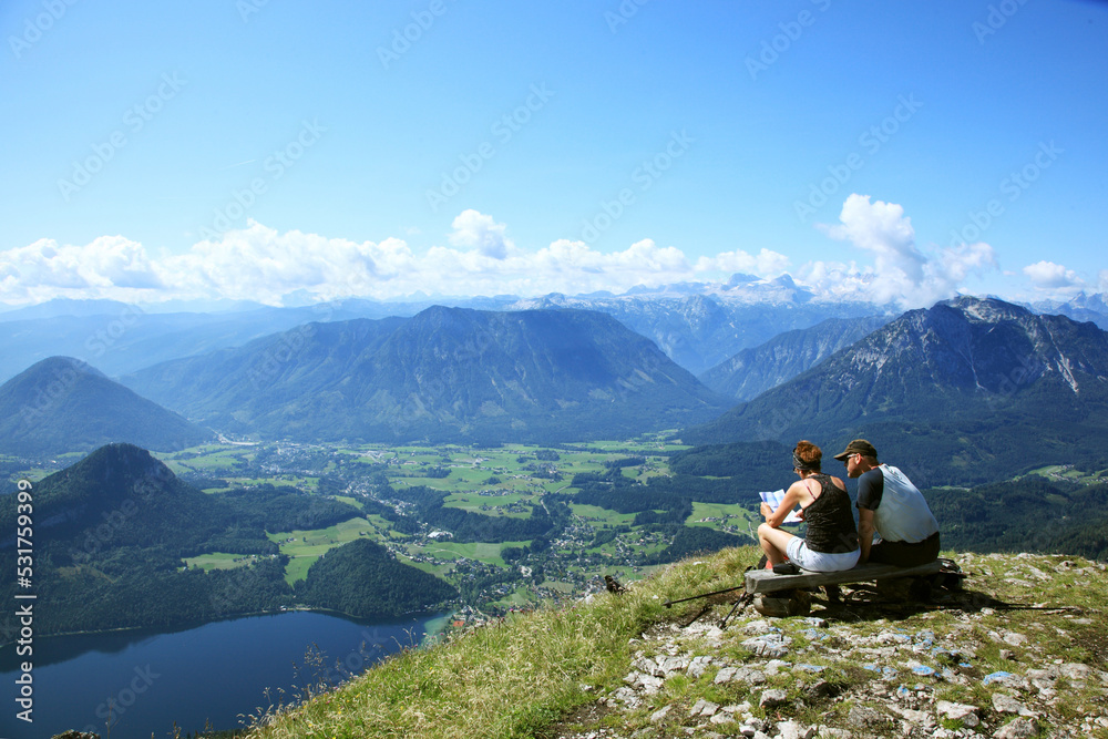 Wanderer am Loser, Salzkammergut, Österreich