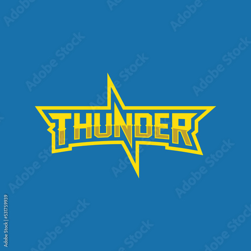 Thunder typography sport logo.