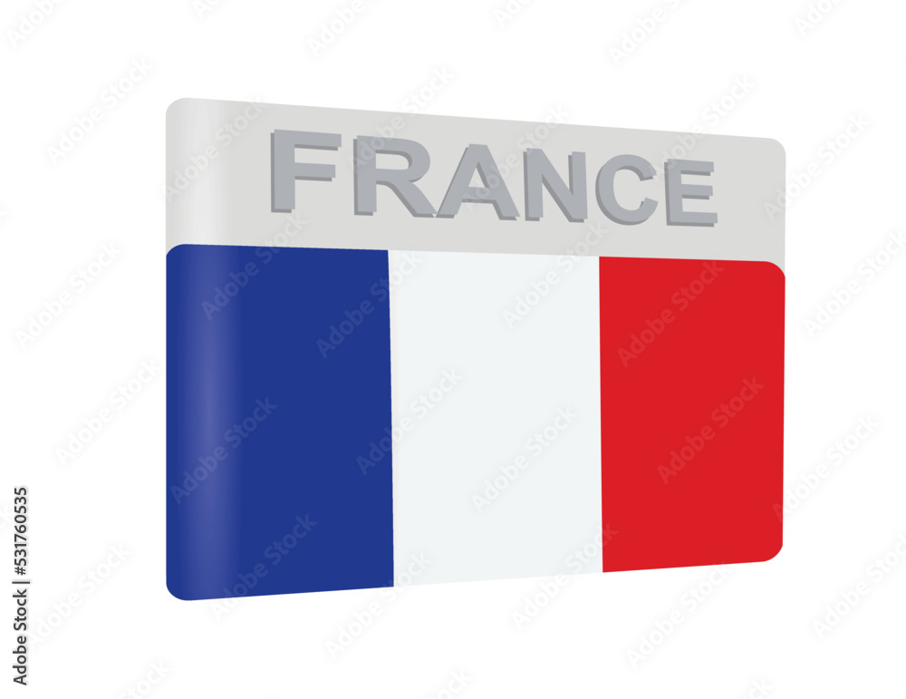 France flag badge. vector illustration
