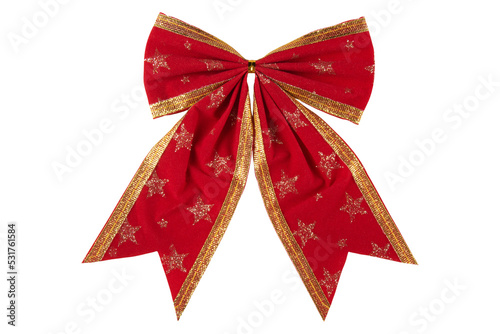 Christmas decorative red bow. png transparent background