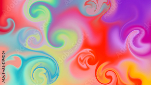 smooth circular colorful paints, vibrant wavy background