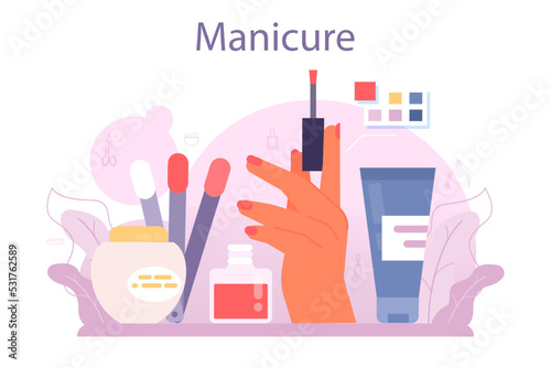 Manicurist service concept. Beauty salon worker. Nail treatment