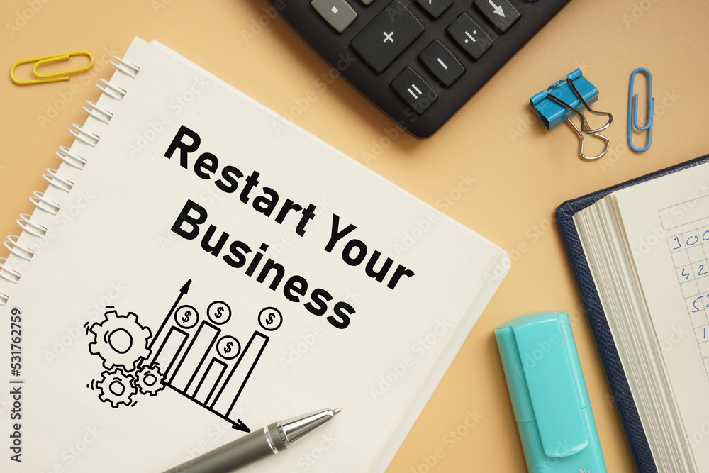 Restart your business is shown using the text Restart your business is shown using the text