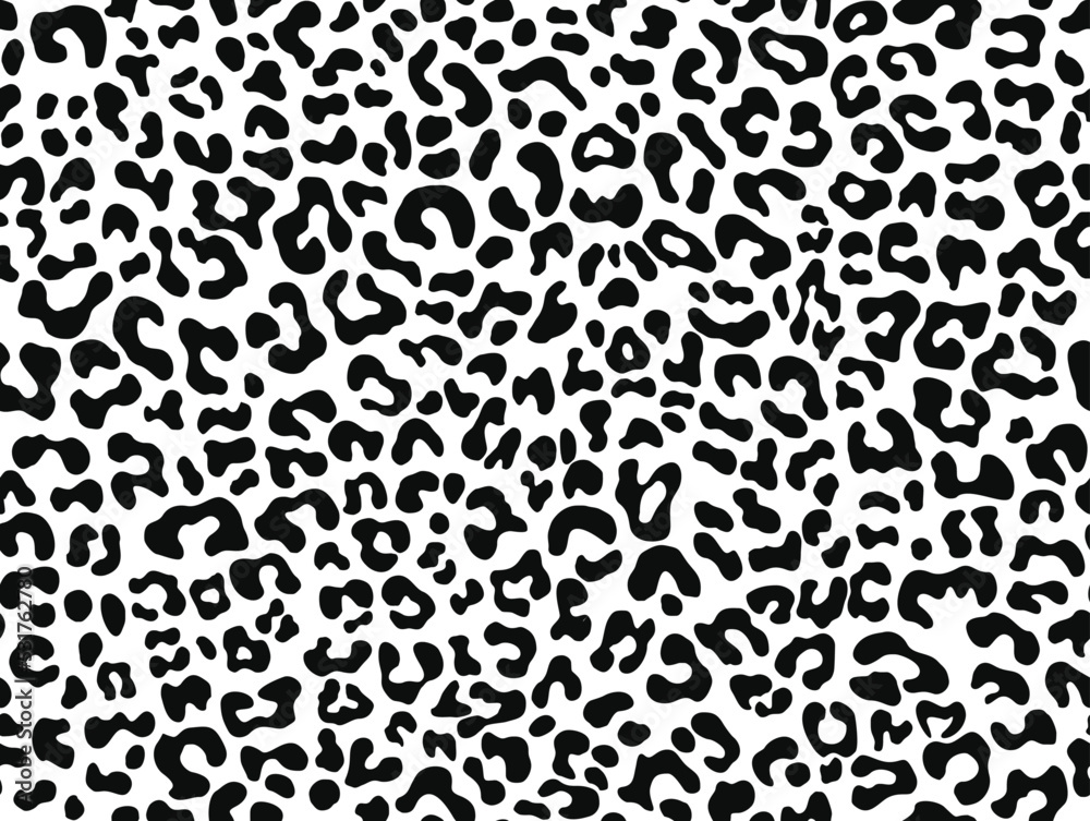 Animal print leopard, black and white seamless texture for textile, cat pattern.
Animal print leopard, black and white seamless texture for textile, cat pattern.