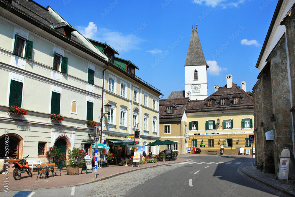 Meranplatz in Bad Aussee, Salzkammergut, Österreich