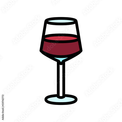 winery wine glass color icon vector. winery wine glass sign. isolated symbol illustration