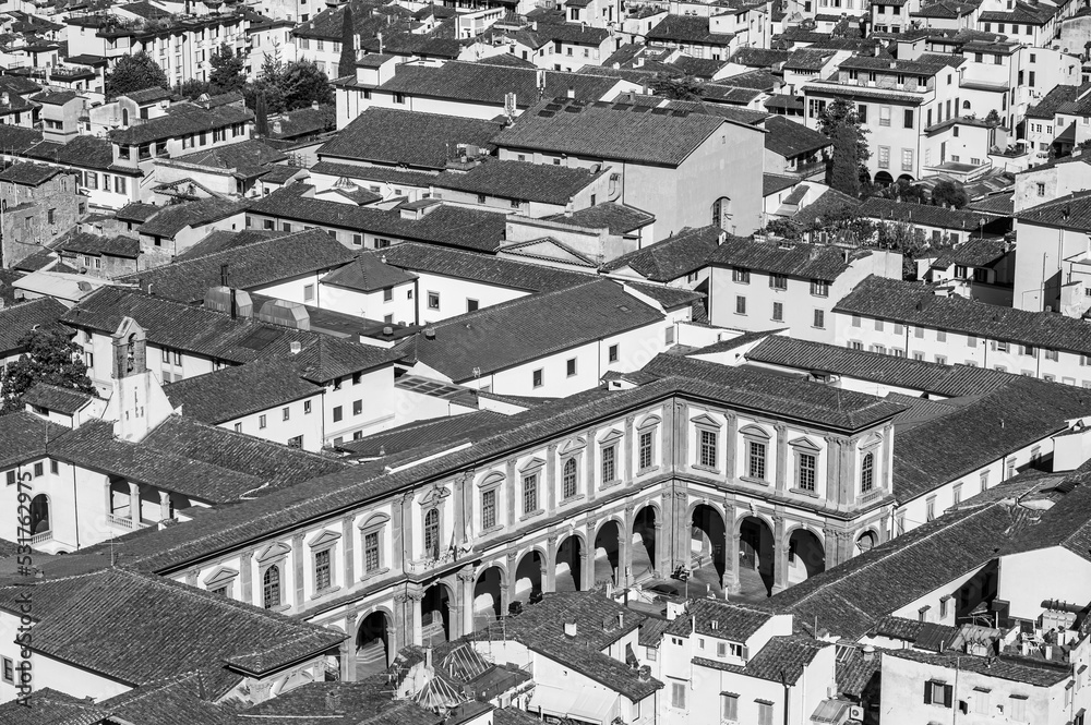 Pictures of Florence from above. Panorama of the city.