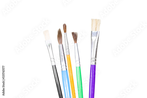 group of various artist brushes,