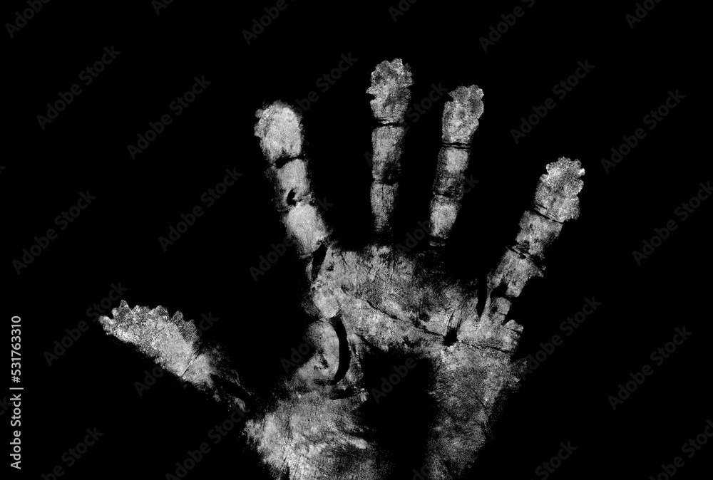 full Hand print with cocaine powder full Hand print with cocaine powder
