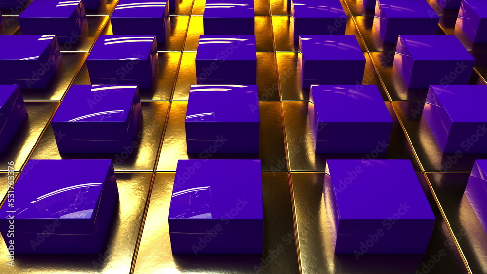 Obraz premium Rotation cubes. Computer generated 3d render