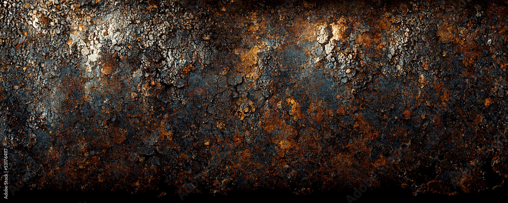 Black rusted metal texture wall, dark metallic pattern for overlays