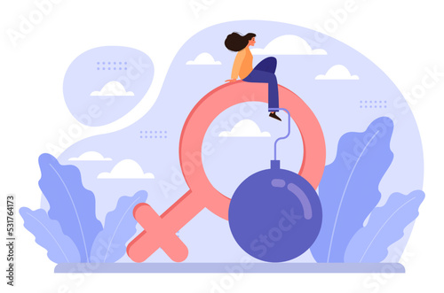 Gender inequality concept. Women social imparity problem