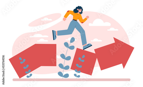 Way to success. Business or personal development journey. Self-growth