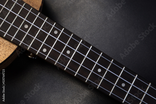 ukulele guitar close up parts