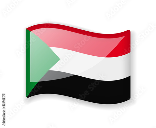 Free Download Sudan flag - Wavy flag bright glossy icon. - GFXLoad