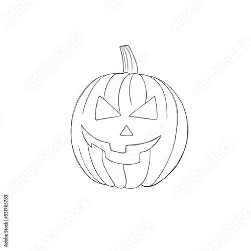 Halloween pumpkin icon. . Autumn symbol. Flat design. Halloween scary pumpkin...