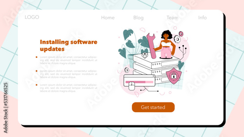 System administrator web banner or landing page. Technical work