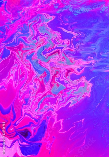 Abstract lilac marble background. Acrylic paint flows freely and creates an interesting pattern. Background for the cover of a laptop, notebook.